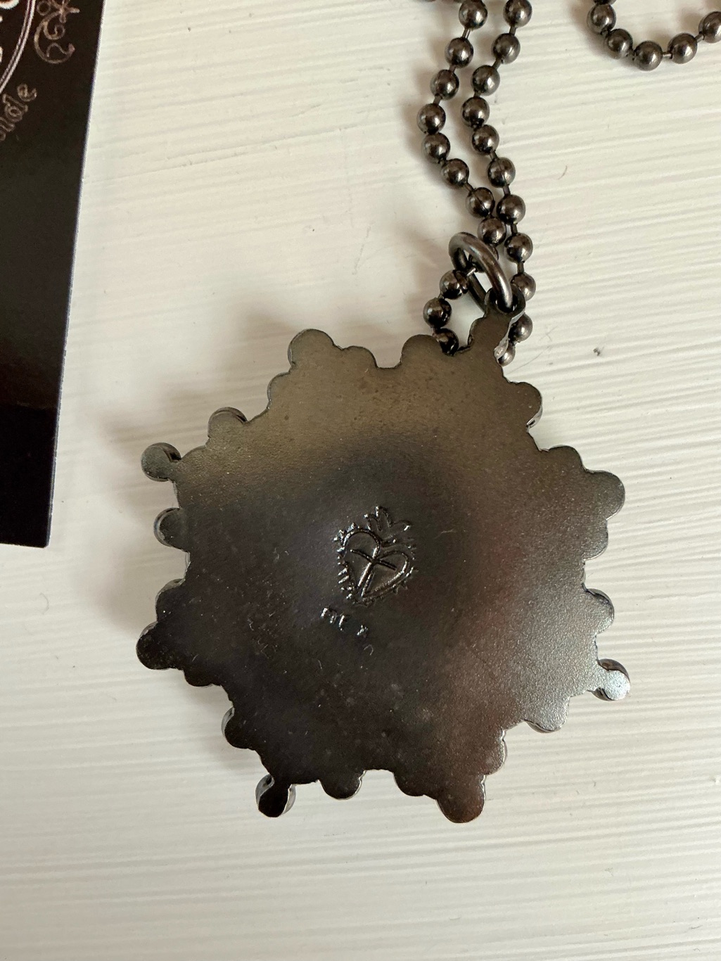 Nwt Virgins Saints & Angels Vsa Cloister San Benito Medallion Necklace Gunmetal — image 3 of 5